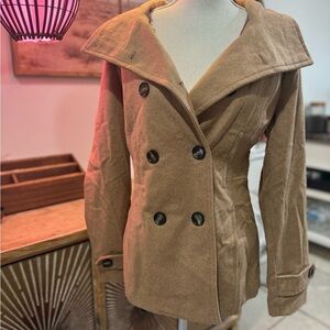 Thread & Supply Tan Double-Breasted Women's Coat Large